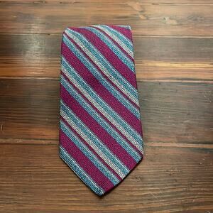 Vintage Christian Dior 100% silk textured candy cane striped neck tie